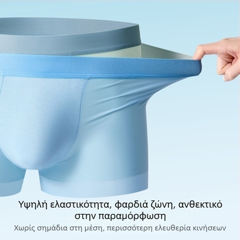 Ανδρικά μποξέρ από Ice Silk, μεγάλο μέγεθος, αναπνέοντα, αντιβακτηριακά, γρήγορο στέγνωμα, μονόχρωμα, με επένδυση καβάλου από βαμβάκι