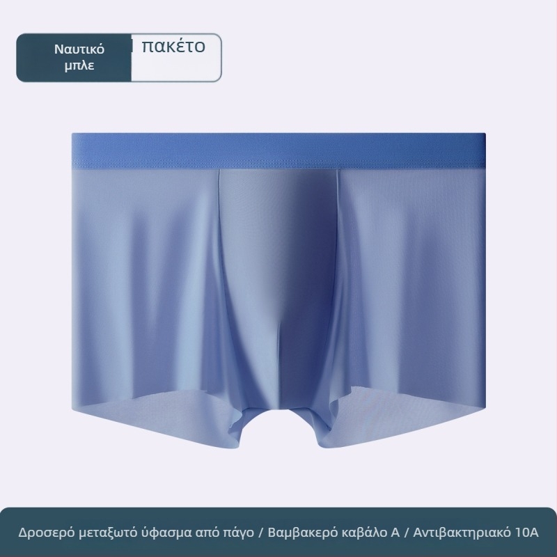 Ανδρικά μποξέρ από Ice Silk, μεγάλο μέγεθος, αναπνέοντα, αντιβακτηριακά, γρήγορο στέγνωμα, μονόχρωμα, με επένδυση καβάλου από βαμβάκι