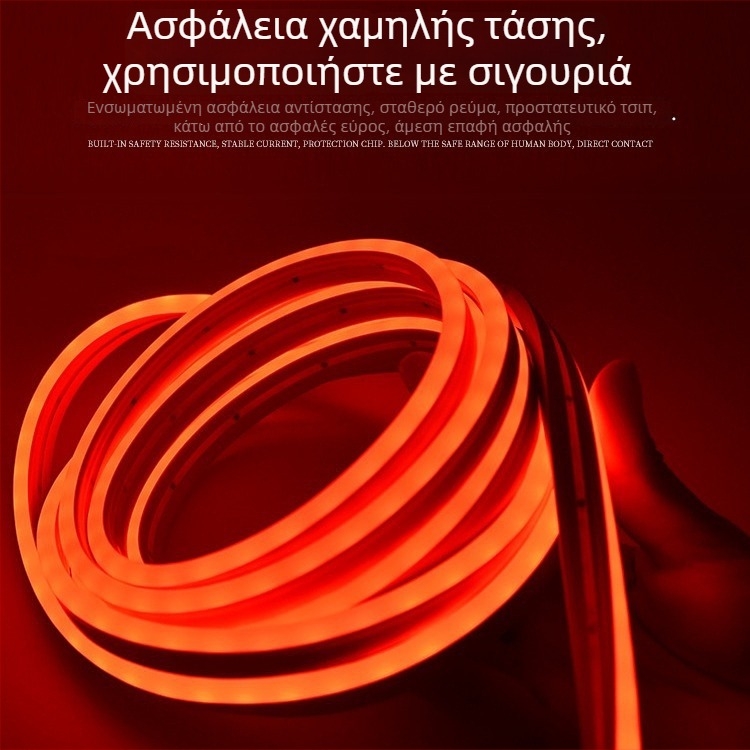 Λωρίδα LED σιλικόνης με RGB μεταβαλλόμενα χρώματα, έλεγχος Bluetooth, αδιάβροχη, για εξωτερική χρήση, 24/60/72 LED