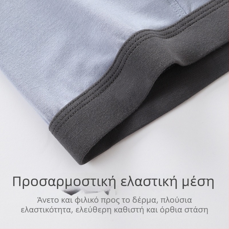 Ανδρικοί μποξέρ από Modal, μεσαία μέση, παλέτα Morandi, μαλακό ύφασμα, εκτυπωμένο σχέδιο
