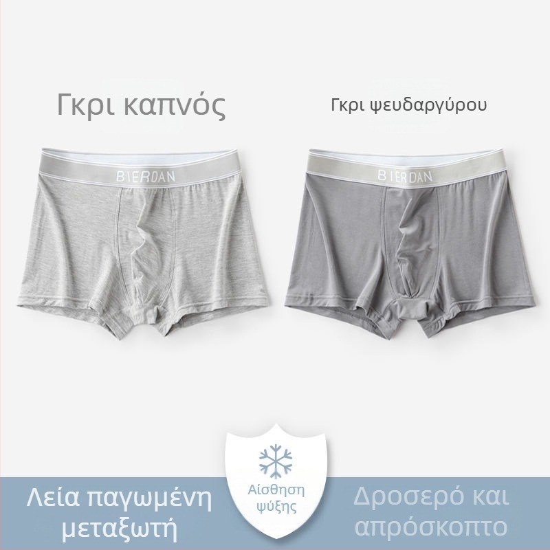 Ανδρικοί μποξέρ από Modal, μεσαία μέση, παλέτα Morandi, μαλακό ύφασμα, εκτυπωμένο σχέδιο
