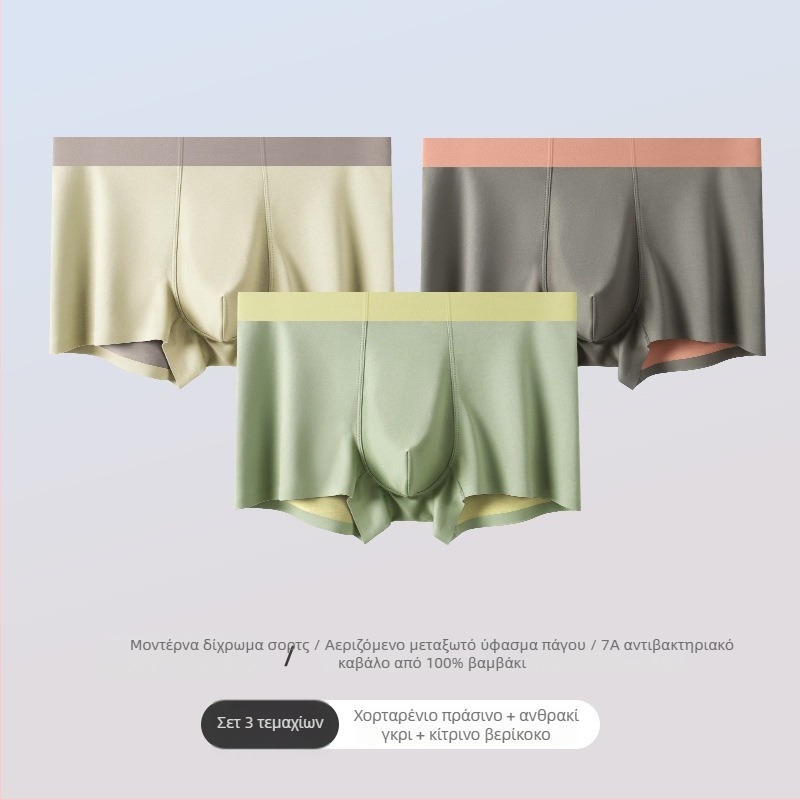 Ανδρικά εσώρουχα χωρίς ραφή από Ice Silk, διαπνέοντα και αντιβακτηριακά