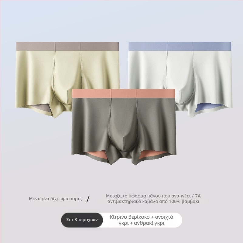 Ανδρικά εσώρουχα χωρίς ραφή από Ice Silk, διαπνέοντα και αντιβακτηριακά