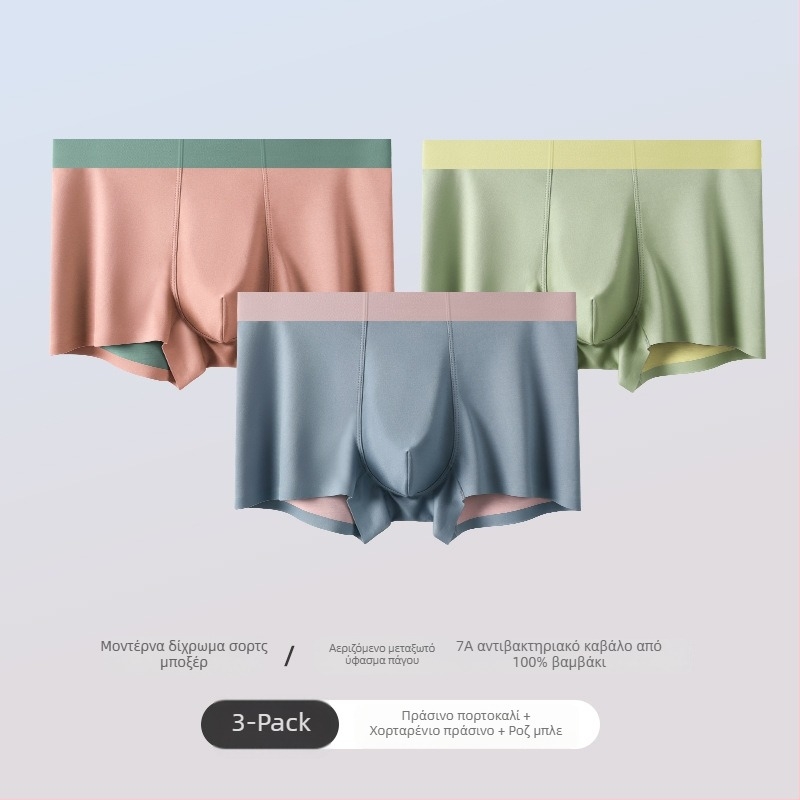 Ανδρικά εσώρουχα χωρίς ραφή από Ice Silk, διαπνέοντα και αντιβακτηριακά