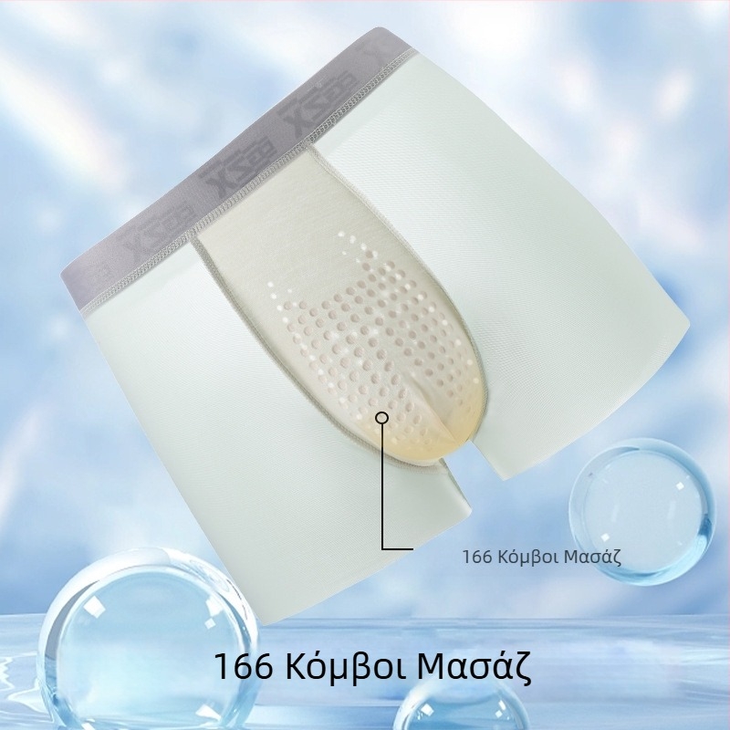 Αντιβακτηριακά αντρικά μποξέρ από ice silk, διαπνέοντα, γρήγορο στέγνωμα, δικτυωτό ύφασμα