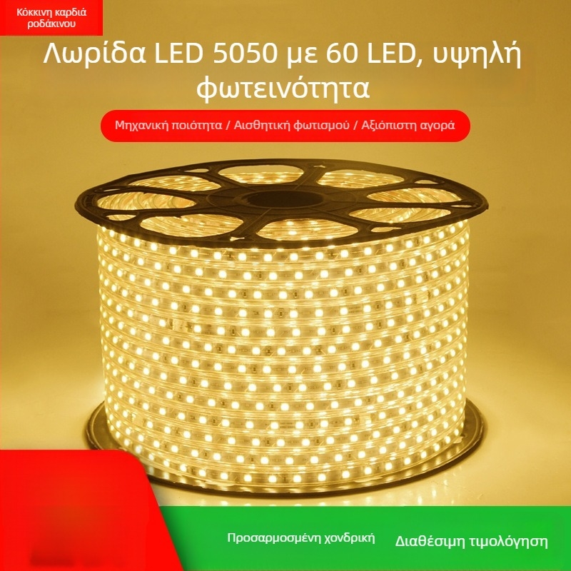 Αδιάβροχη LED ταινία 220V, εύκαμπτη, SMD 5050/4040/2835