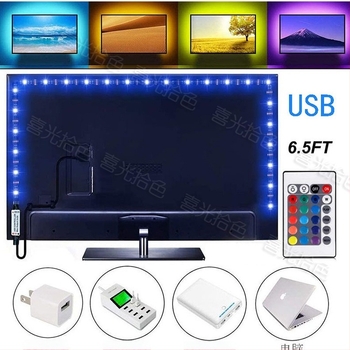 RGB USB LED λωρίδα 5050 για τηλεόραση, περιβαλλοντικό φωτισμό