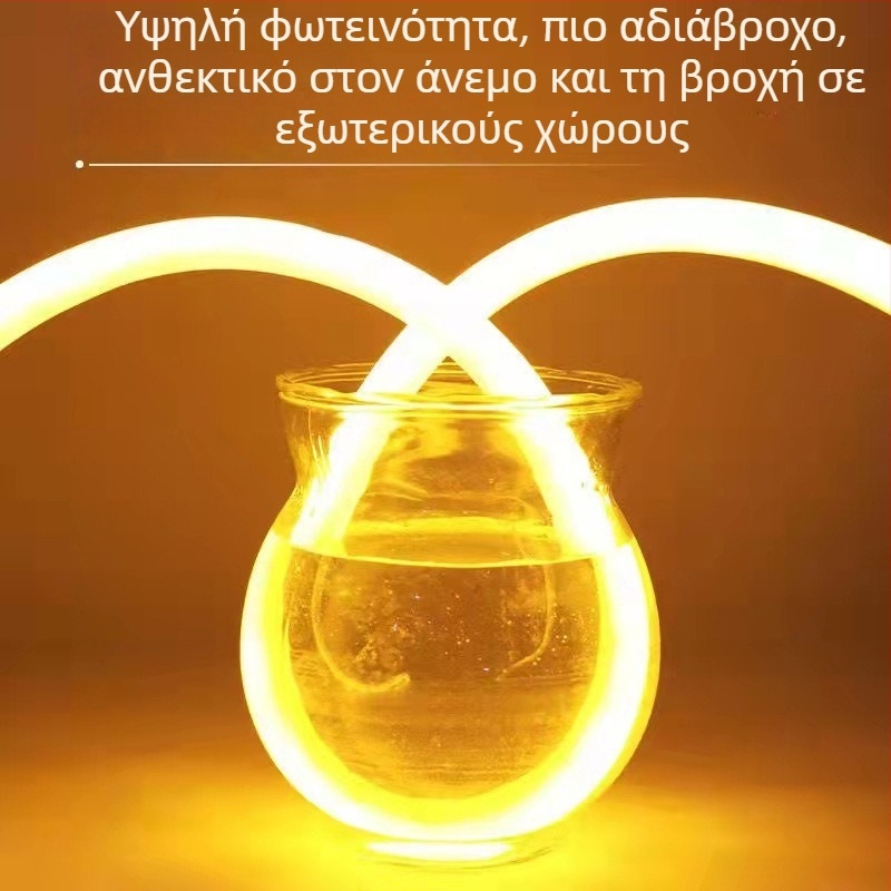 Προσαρμοσμένη LED κυκλική λωρίδα φωτισμού, 220V, εύκαμπτη, 2835 LED, νέον λάμψη, 360° αδιάβροχο εξωτερικό φωτισμό αρχιτεκτονικών έργων