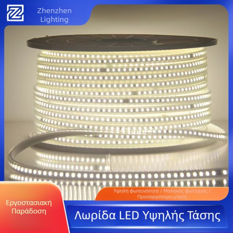 Εξωτερική ευέλικτη λωρίδα LED 220V για ζωντανή φωτογράφηση και ατμόσφαιρα, σειρά 2835, αδιάβροχη, δέσμη 120°