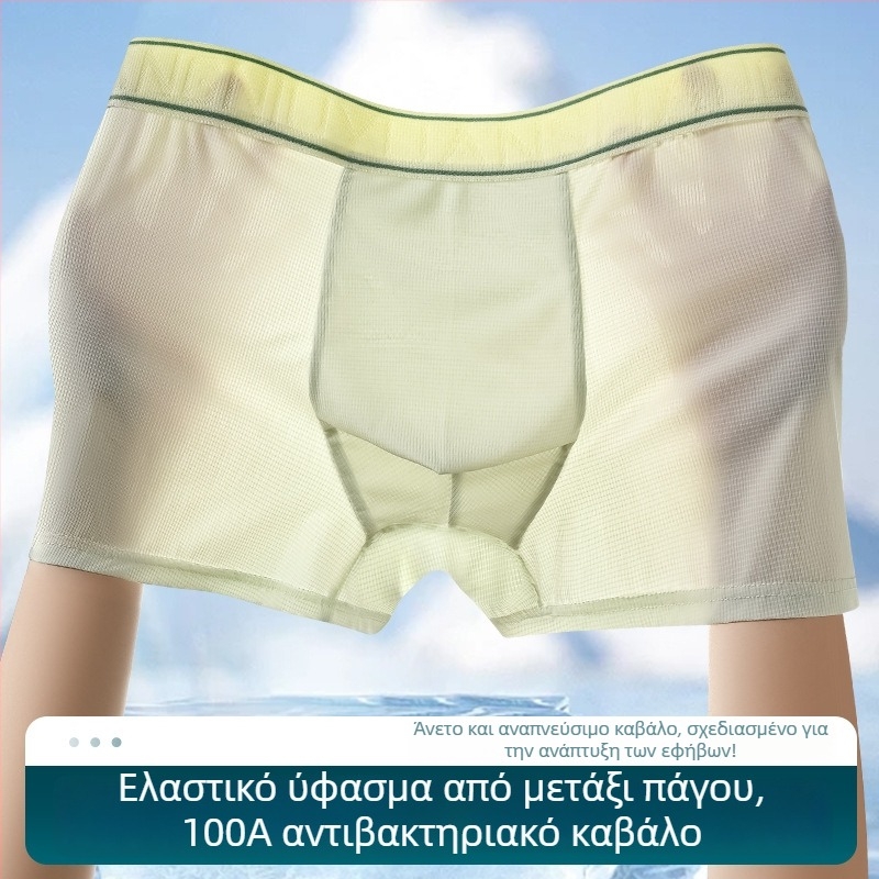 Ανδρικά boxer briefs Ice Silk, αντιβακτηριακά και αναπνέοντα εσώρουχα