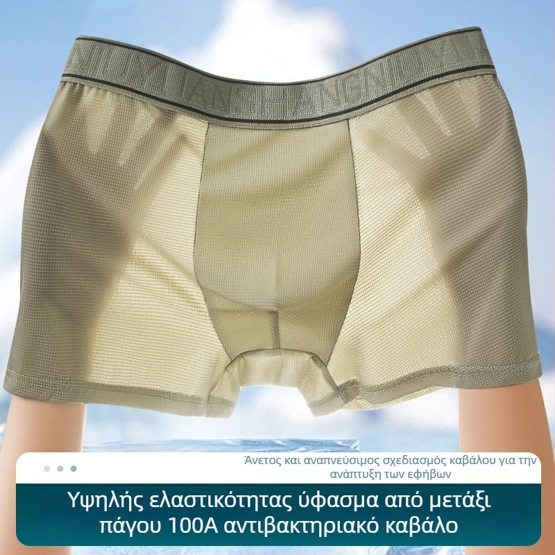 Ανδρικά boxer briefs Ice Silk, αντιβακτηριακά και αναπνέοντα εσώρουχα