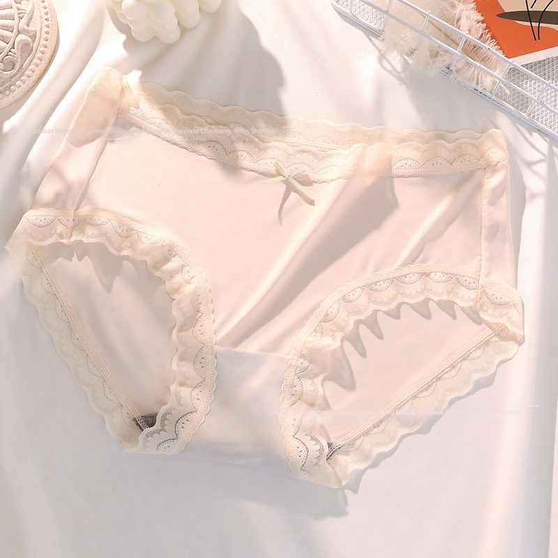 Ice Silk γυναικείες εσώρουχες, χωρίς ραφές, λεπτές, διαπνέουσες, μεσαίας μέσης, αντιβακτηριακές