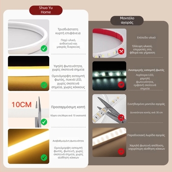 LED λωρίδα 220V για εσωτερική χρήση – COB LED λωρίδα για υπνοδωμάτιο και φόντο τηλεόρασης, με πρίζα, ατμοσφαιρικός φωτισμός