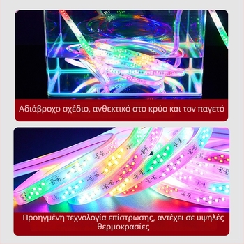 Έξι χρωμάτων εξωτερική LED λωρίδα με εφέ νερού για διαφημιστικό σήμα, αδιάβροχος εορταστικός φωτισμός