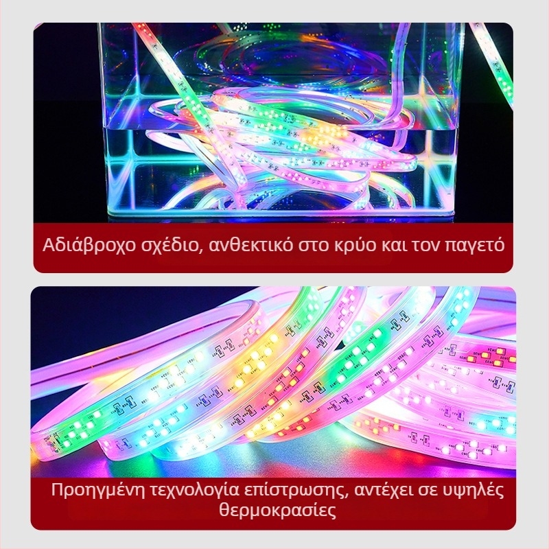 Έξι χρωμάτων εξωτερική LED λωρίδα με εφέ νερού για διαφημιστικό σήμα, αδιάβροχος εορταστικός φωτισμός