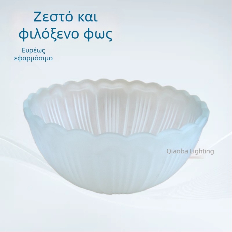 Γυάλινο καπέλο λαμπτήρα για κομοδίνιο, υπνοδωμάτιο ή γραφείο, με μοτίβο κελυφών, διαφανές, ζεστό φως