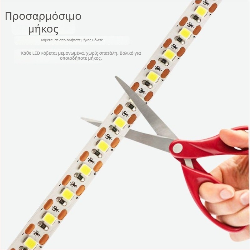 Λωρίδα LED για πάγκους, κοπή ανά LED, χαμηλή τάση 12V/24V, αυτοκόλλητη, υψηλή φωτεινότητα, διακοσμητικές γραμμές