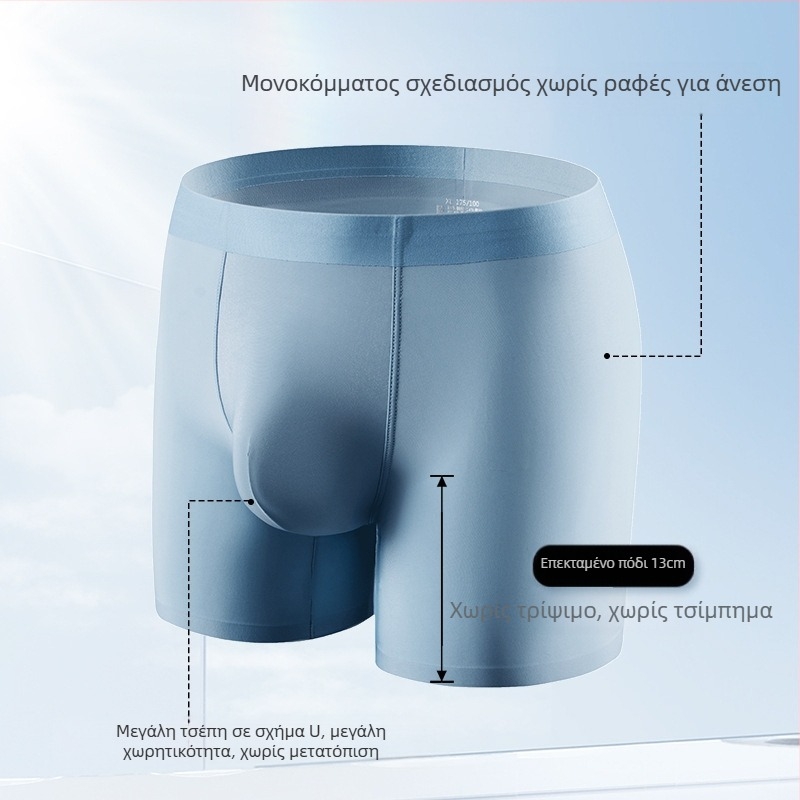 Ανδρικά boxer briefs από Ice Silk, χωρίς ραφές, αντιτριβή, με μακριά πόδια, επιμηκυμένος μήκος