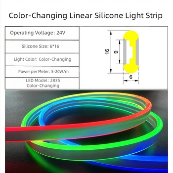24V LED Νέον Ταινία από Σιλικόνη, Διπλής Όψεως Φωτισμός, Εξωτερική χρήση, 120 LED 5050