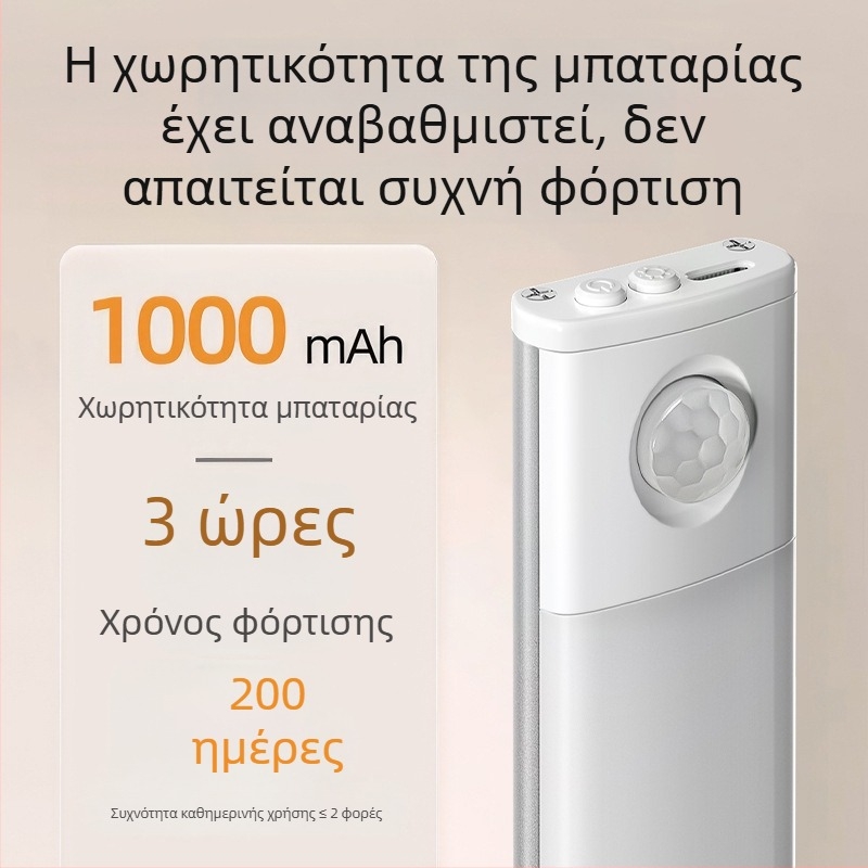 Πολύ λεπτό LED φως ντουλάπας με αισθητήρα κίνησης, μαγνητική αυτοκόλλητη λωρίδα φωτισμού για ντουλάπες, επαναφορτιζόμενος φωτισμός για ντουλάπες κρασιού