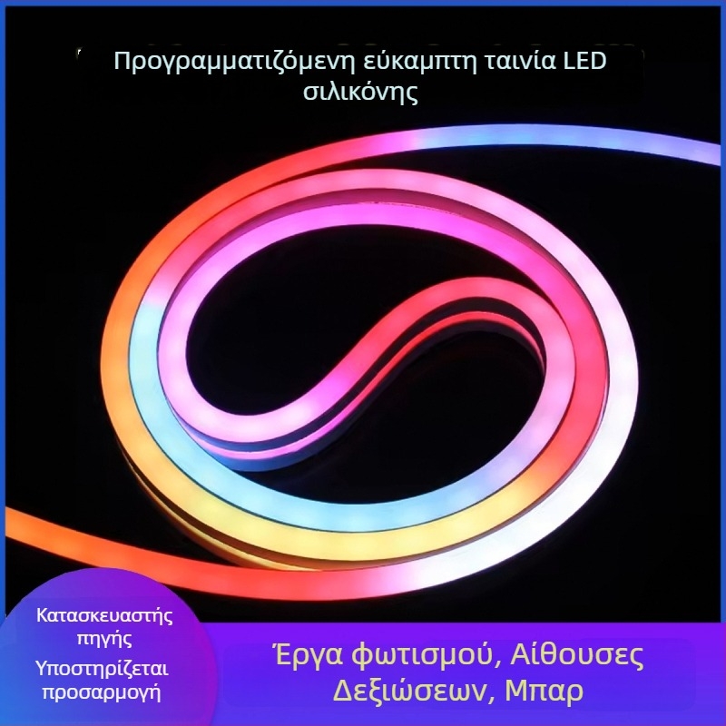 24V DMX512 LED λωρίδα νέον εξωτερικού χώρου, ευέλικτη και αδιάβροχη για φωτισμό εξωτερικού τοίχου και φωτισμό κίνησης