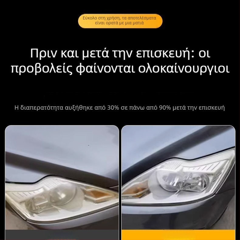 Κρέμα Περιποίησης Φαναριών Αυτοκινήτου για Γηρασμένα και Κιτρινισμένα Κάλυπτρα Φανού