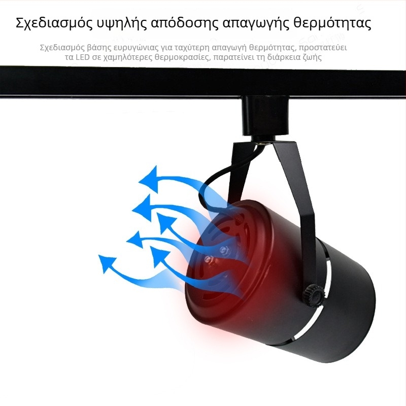 LED κιτ περιβλήματος για τρακ φωτισμό με κάλυμμα P30 downlight, αλουμινένιο κράμα, βραχίονας-ράγα