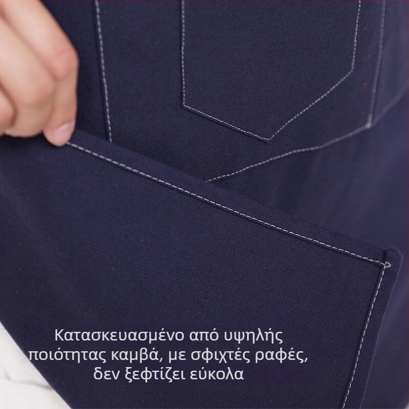 Ποδιά από καμβά βαμβακιού με εκτύπωση λογότυπου για μανικιούρ και καταστήματα milk tea, χωρίς μανίκια, αδιάβροχη, 100% βαμβάκι, ένα μέγεθος, κορεάτικο στυλ, πολύχρωμη