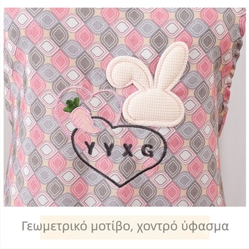 Νέα γεωμετρική ποδιά με φερμουάρ για την κουζίνα, γυναικεία ανθεκτική σε λίπος ποδιά με μεγάλη τσέπη και εκτυπωμένες ζώνες μέσης