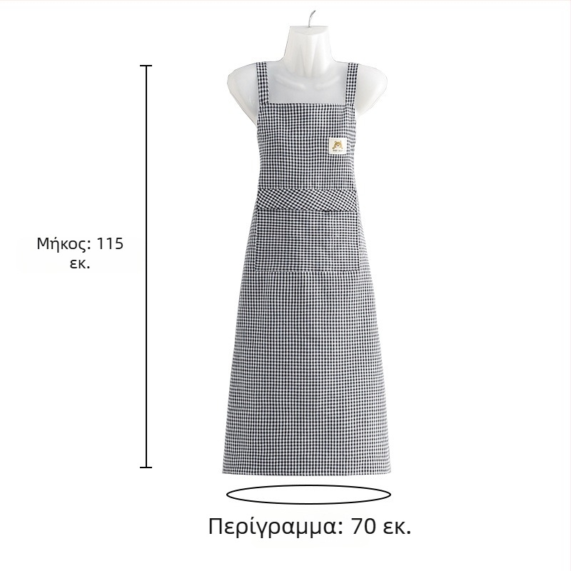 Μακριά ποδιά μέχρι το γόνατο, αναπνεύσιμος βαμβάκι, ελαφρύ καλοκαίρι, για ενήλικες, οικιακή κουζίνα, γυναικείο εργασιακό ρούχο, ανθεκτικό στις λεκέδες