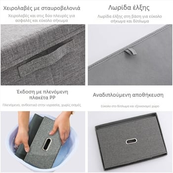 Υφασμάτινο κουτί αποθήκευσης με καπάκι για παιχνίδια, ρούχα και οργάνωση γραφείου