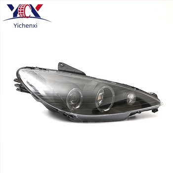 Μαύρο εμπρός φανάρι με κρυστάλλινο φακό για Peugeot 206 (T11) 06-13