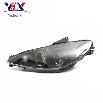 Μαύρο εμπρός φανάρι με κρυστάλλινο φακό για Peugeot 206 (T11) 06-13