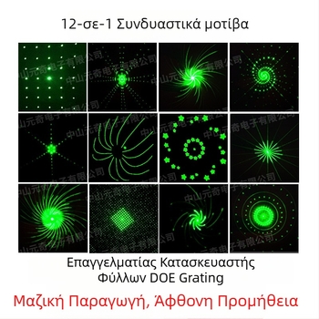 24-σε-1 φακός με σχέδια μεγάλου γωνίας, DOE γρατζάρισµμα φακός – φωτισµός σκηνής, φως κήπου και εξωτερικό λέιζερ
