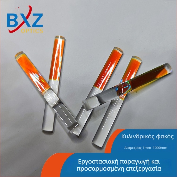 Ημικυλινδρικός φακός με μερική επίστρωση, γυάλινος κυλινδρικός καθρέφτης, οπτικός κυλινδρικός καθρέφτης πλανο-κονβεξ ράβδος