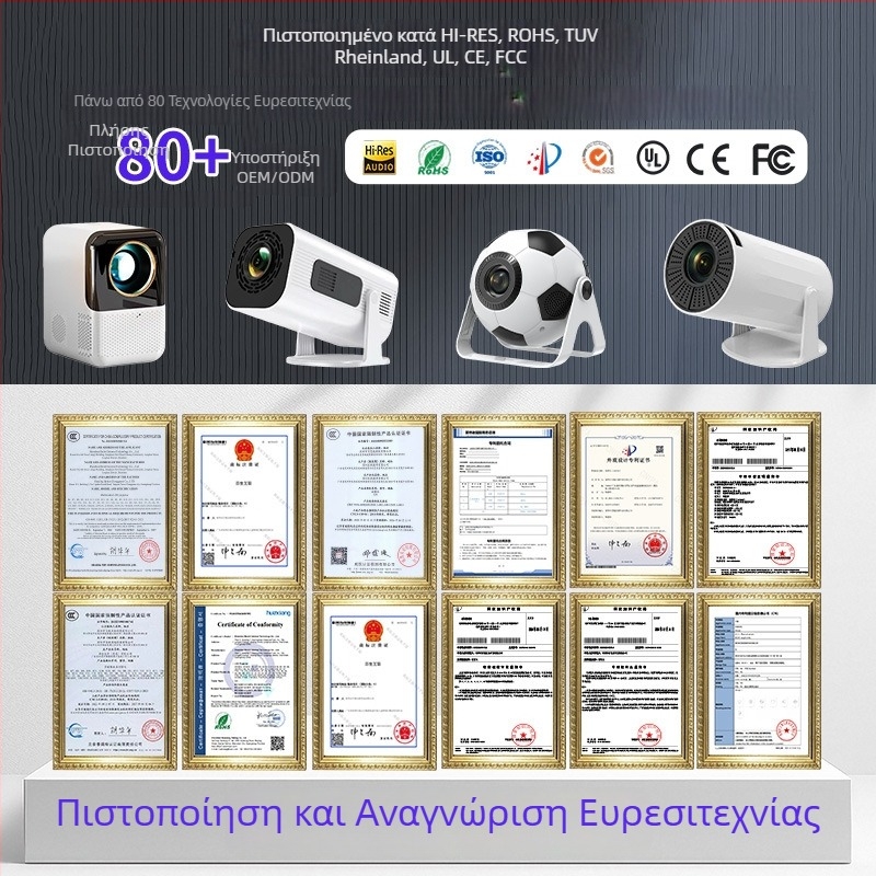4K ασύρματος Android οικιακός προβολέας με ασύρματη προβολή οθόνης