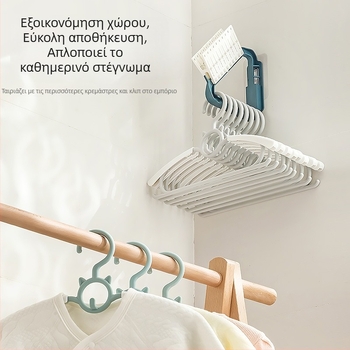 Τριγωνικός οργανωτής κρεμάστρας για ρούχα, χωρίς τρύπες, επιτοίχιος με αναρρόφηση, εξοικονομεί χώρο για στέγνωμα και αποθήκευση