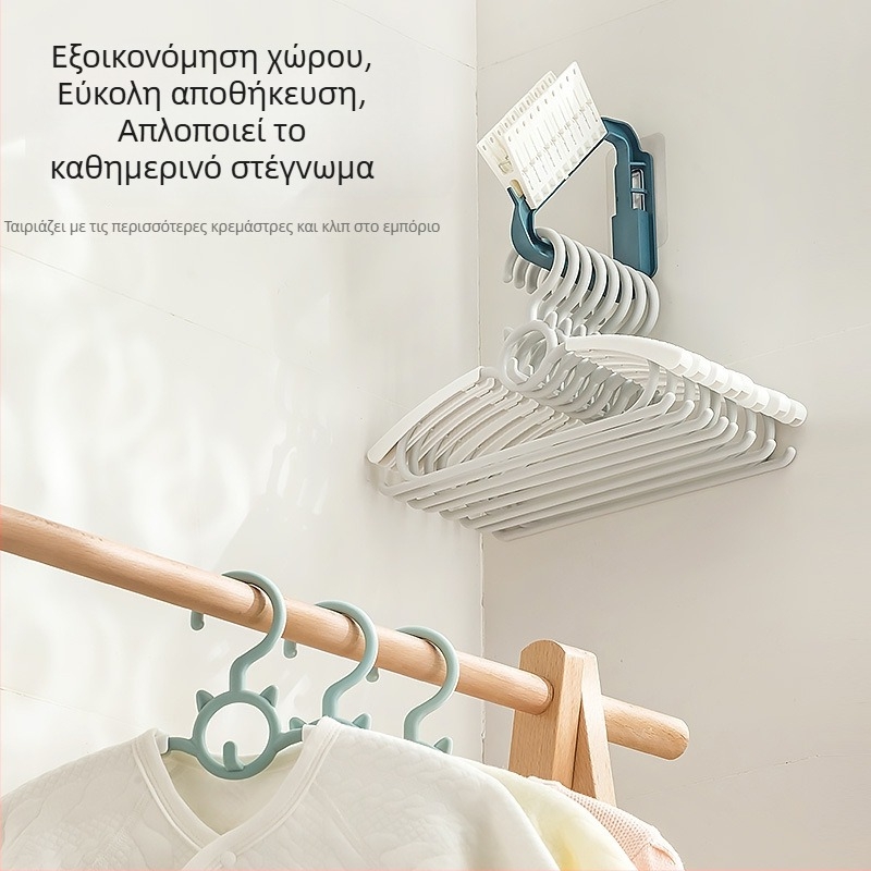 Τριγωνικός οργανωτής κρεμάστρας για ρούχα, χωρίς τρύπες, επιτοίχιος με αναρρόφηση, εξοικονομεί χώρο για στέγνωμα και αποθήκευση