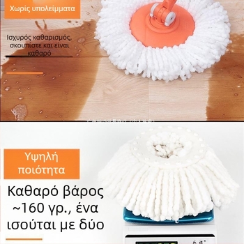 Καθολική παχιά κεφαλή σκούπας δαπέδου, κυκλική περιστρεφόμενη κεφαλή, νήμα μη 100% βαμβάκι, αντικαταστάσιμη κεφαλή δαπέδου