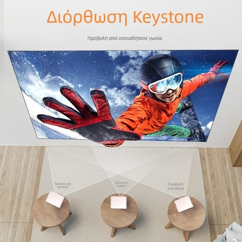 S6P προβολέας 720p για υπνοδωμάτιο και οικιακό κινηματογράφο, προβολή οθόνης από κινητό, έως 150 ίντσες