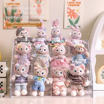 Κλιμακωτό ράφι προβολής για αποθήκευση blind box, διαφανές ακρυλικό για φιγούρες Bubble Mart