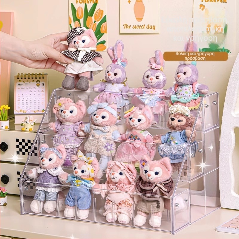 Κλιμακωτό ράφι προβολής για αποθήκευση blind box, διαφανές ακρυλικό για φιγούρες Bubble Mart