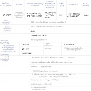 Μικροσκόπιο Grand View με ηλεκτρονικό οφθαλμικό φακό και USB ψηφιακή κάμερα 1 MP για βιολογικές παρατηρήσεις