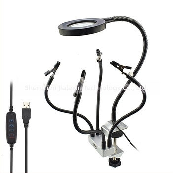 USB LED φως με 3× μεγεθυντικό φακό για επισκευή κινητών τηλεφώνων