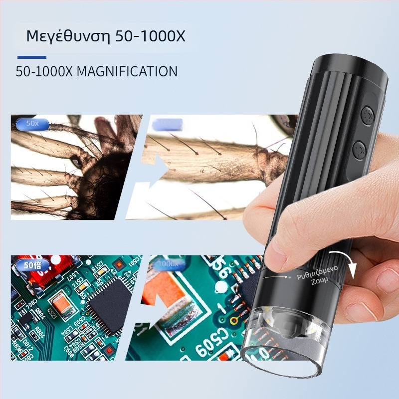 Chuda USB Μικροσκόπιο 1000x με βάση για εξέταση ακάρεων σε πλακέτες κυκλωμάτων