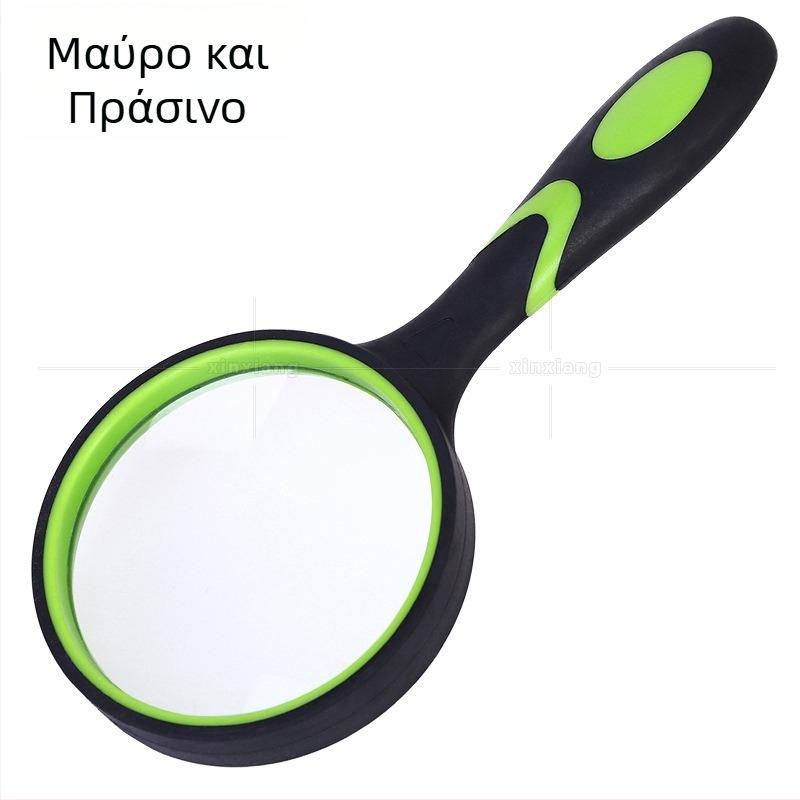 Μεγεθυντικός φακός χειρός με οπτικό φακό 10x, λαβή από καουτσούκ κατά της πτώσης, για ανάγνωση από ηλικιωμένους, διαθέσιμος σε διάφορα χρώματα
