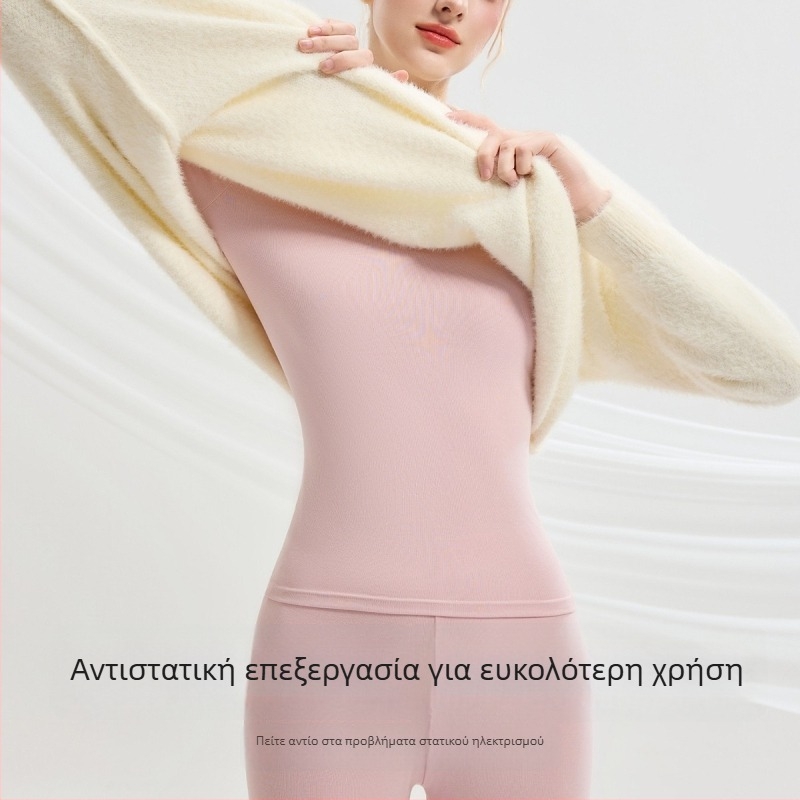 Woodpecker Σετ θερμικού εσωρούχου Modal και βαμβάκι – χωρίς ραφές, βασικός στρώμα για φθινόπωρο-χειμώνα, ζεστό φλίς