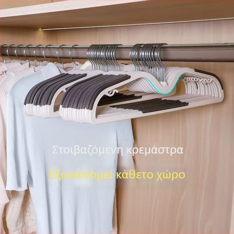 Κρεμάστρα ρούχων με κοντό λαιμό, χωρίς ίχνη, κατά των βαθουλωμάτων στους ώμους, εξοικονομεί χώρο, αντιολισθητική, για οικιακή χρήση