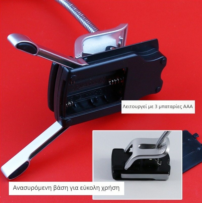 110T LED clip-on επιτραπέζιος μεγεθυντής με διπλούς φακούς για ανάγνωση και επισκευές
