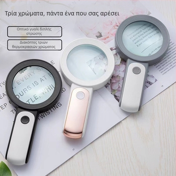 Μοντέλο 2290-18, χειρός μεγεθυντής 30x, 18 LED φώτα (ψυχρό και ζεστό φως), γυάλινος φακός υψηλής ευκρίνειας για ανάγνωση